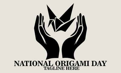 illustration vector graphic of national origami Day. national origami day celebration icon and national origami day logo vector