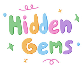 Cute Colorful Typography Lettering hidden gems