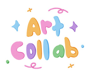 Cute Colorful Typography Lettering art collab