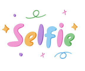 Obraz premium Cute Colorful Typography Lettering selfie