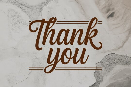 Elegant Brown Script Thank You Message on Textured Background
