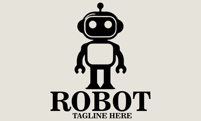 illustration cute robot with heart for valentines day. vector robot wih heart and vector logo robot with heart for valentines day