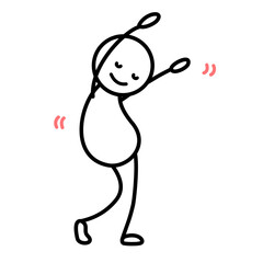 Relaxed Stick Figure Stretching in a Gentle Dance Pose