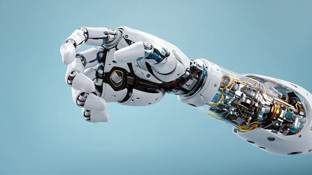 Robotic Hand with Exposed Mechanical Components
