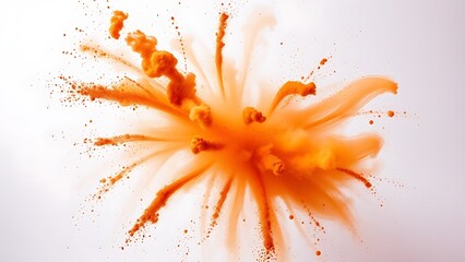 Vibrant brown powder explosion creating a festive and abstract cloud formation.