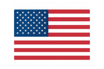 American flag design showing red stripes and white stars on blue canton, symbolizing national identity and independence