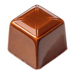 Indulge in exquisite glossy milk chocolate bonbon, a perfect square delight for gourmet desserts and luxury confectionery.