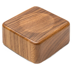 Elegant modern walnut wood box with smooth rounded edges, perfect for luxury packaging, jewelry storage, or sophisticated gift presentation.