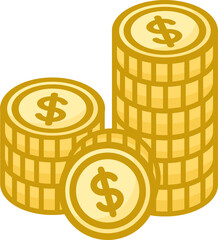 Stacked Gold Coins Illustration