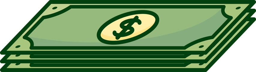 Stack of Green Dollar Banknotes