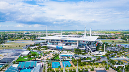 Fototapeta premium Hard Rock Stadium is a multi-purpose stadium in Miami Gardens, Florida. The stadium is home of the Miami Dolphins and the University of Miami Hurricanes