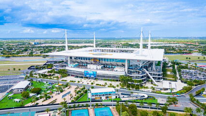 Fototapeta premium Hard Rock Stadium is a multi-purpose stadium in Miami Gardens, Florida. The stadium is home of the Miami Dolphins and the University of Miami Hurricanes