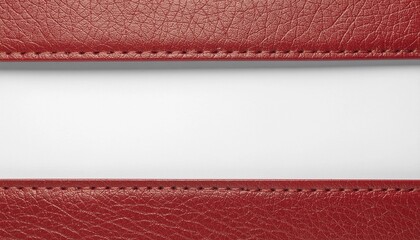 赤いレザーと白のコントラスト　ベルトの素材背景　generative ai