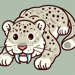 Illustration of a long-fanged leopard