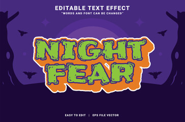 Night Fear Editable Text Effect Illustration with Grungy Font