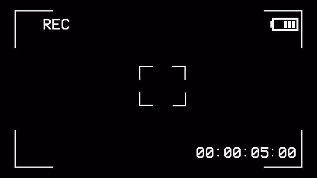 Video camera recorder screen overlay on a transparent background, Ideal for video editing, cinematic overlays, Vertical VHS Replay, Motion graphics of replay concept