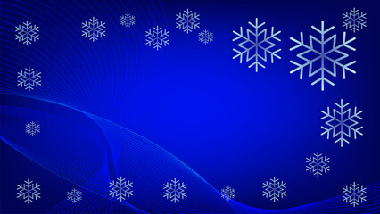 blue christmas background with snowflakes