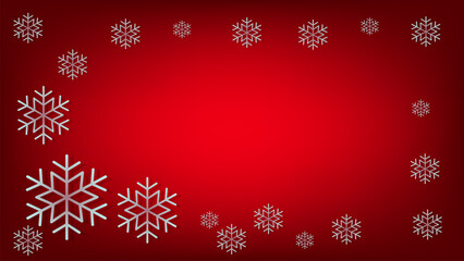 red christmas background with snowflakes