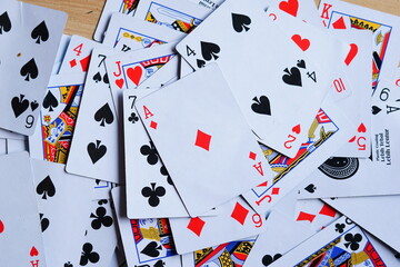 Playing cards for poker and gambling