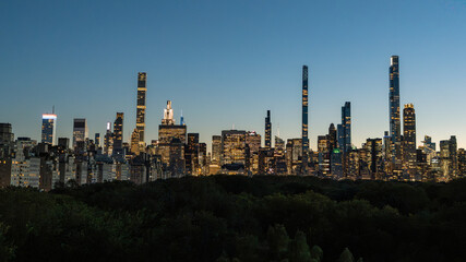 Metropolitan museum roof garden skyline when sunset © Tianqi