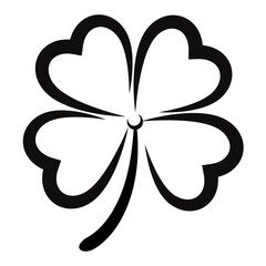 A black and white drawing of a four-leaf clover