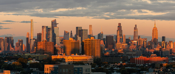 sunset over the city