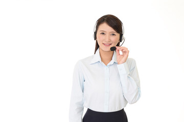 笑顔の女性オペレーター