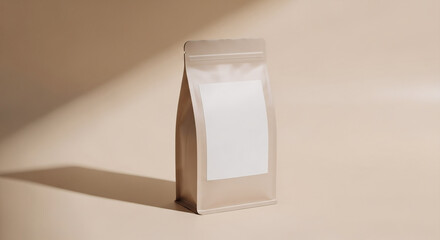 Professional Minimalist Tea Packaging Mockup in Neutral Beige Studio Light