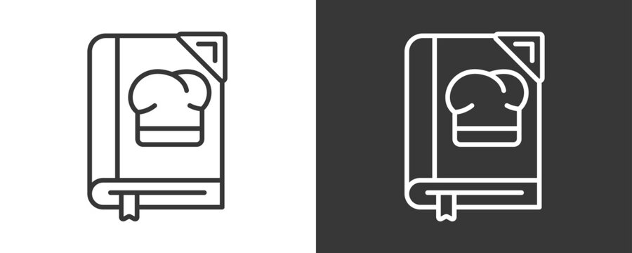 Cook Book Icon Set Vector Collection Isolated In Black And White