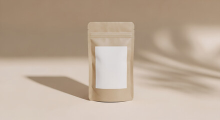 Elegant Minimalist Tea Packaging Mockup Featuring Blank Label and Soft Lighting