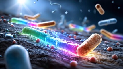 Microscopic Bacteria Infection - Science & Medical Stock Image
