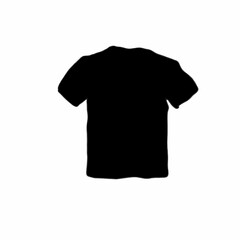 A simple black t shirt with short sleeves isolated on a white background