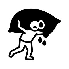 Vector solid black icon for Porters