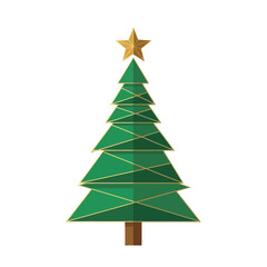 Obraz premium Simple Christmas Tree Vector Art for Minimal Holiday Card Designs