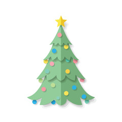 Fototapeta premium Light Blue Christmas Tree Vector Illustration with Elegant Decoration Style