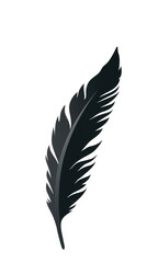 Obraz premium Graceful white feather bird isolated pen clip art, pure literature symbol of peace, purity, and mystic tenderness with justice, pen, handwriting
