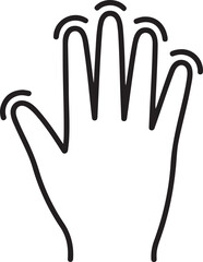 Obraz premium Open Hand Gesture Simple Black Outline