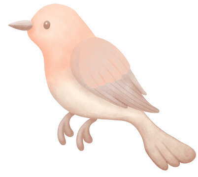 national bird day watercolor art with cute bird