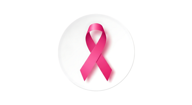 Symbol of hope and awareness a pink ribbon stands out against a stark black background