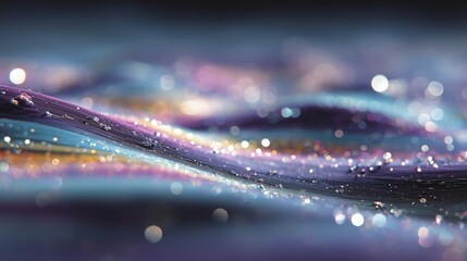 Macro Shot of Futuristic Chip Surface with Nanostructures and Sparkling Bokeh