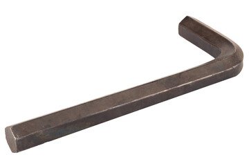 Hex key Dirty Old isolated on white background