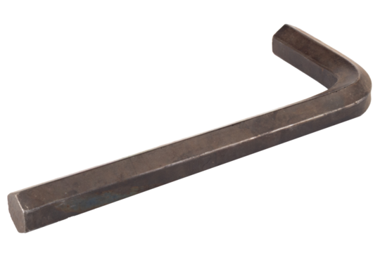 Hex key Dirty Old isolated on white background