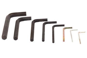 Hex key Dirty Old isolated on white background