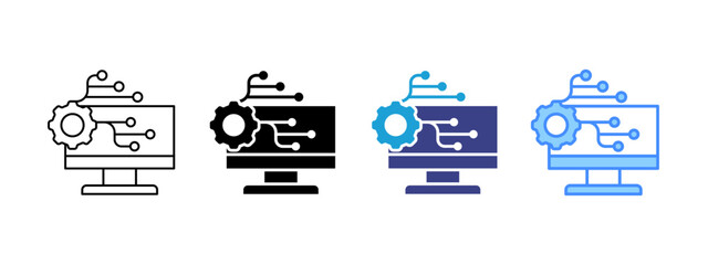 Version Control  icon set multiple style collection