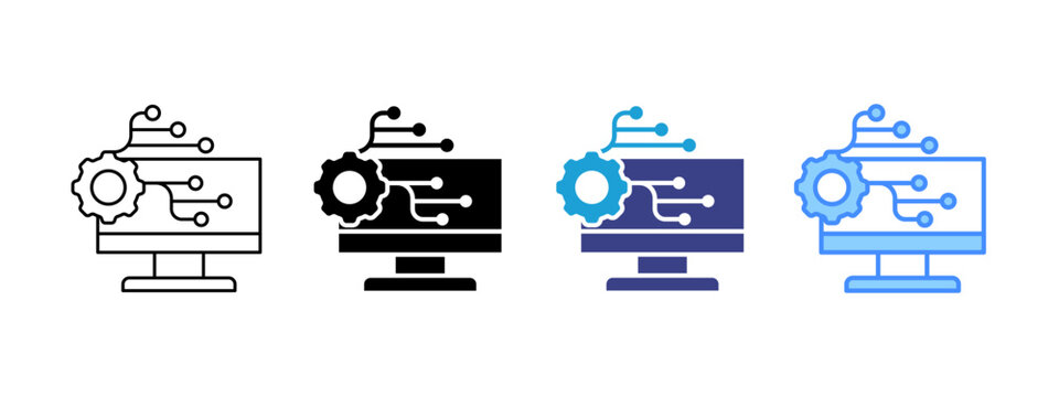Version Control  icon set multiple style collection