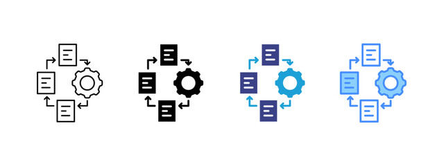 Obraz premium Automation icon set multiple style collection