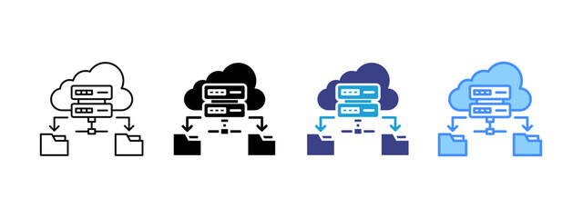 Repository icon set multiple style collection