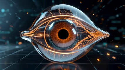 Transparent human torso featuring a glowing heart and illuminated vascular network in a futuristic anatomy visualization