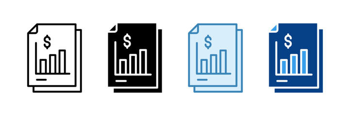 Bar Chart Icon Set Multiple Style Collection