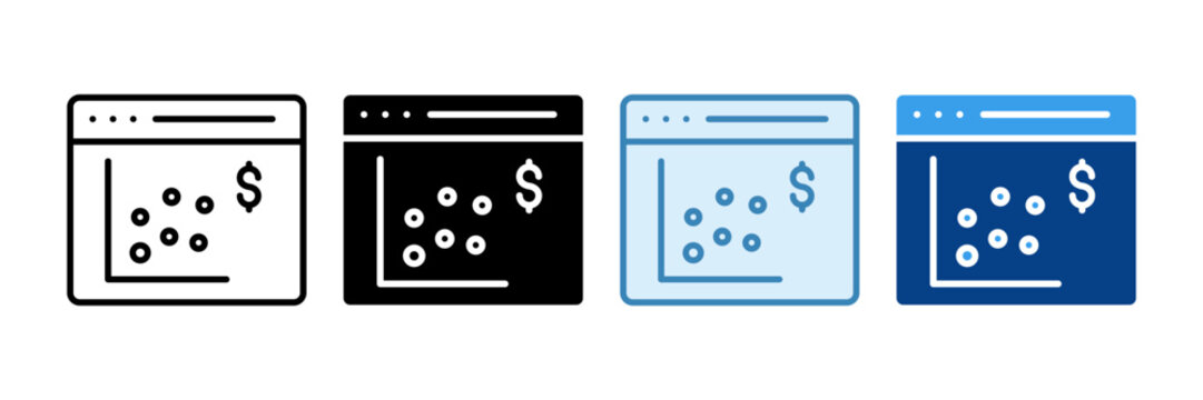 Scatter Plot Icon Set Multiple Style Collection